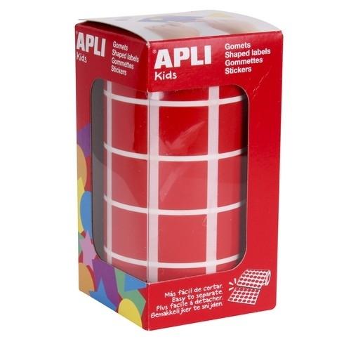 Apli Rollo Gomets Cuadrados 20 mm Rojo