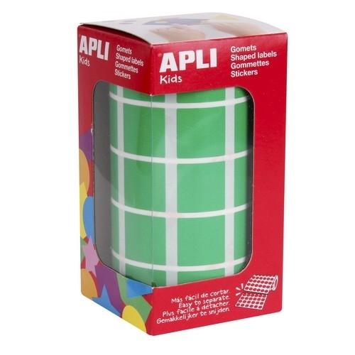 Apli Rollo Gomets Cuadrados 20 mm Verde