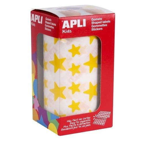 Apli Rollo Gomets Estrellas 12,5 mm/19,5 mm Amarillo