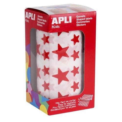 Apli Rollo Gomets Estrellas 12,5 mm/19,5 mm Rojo