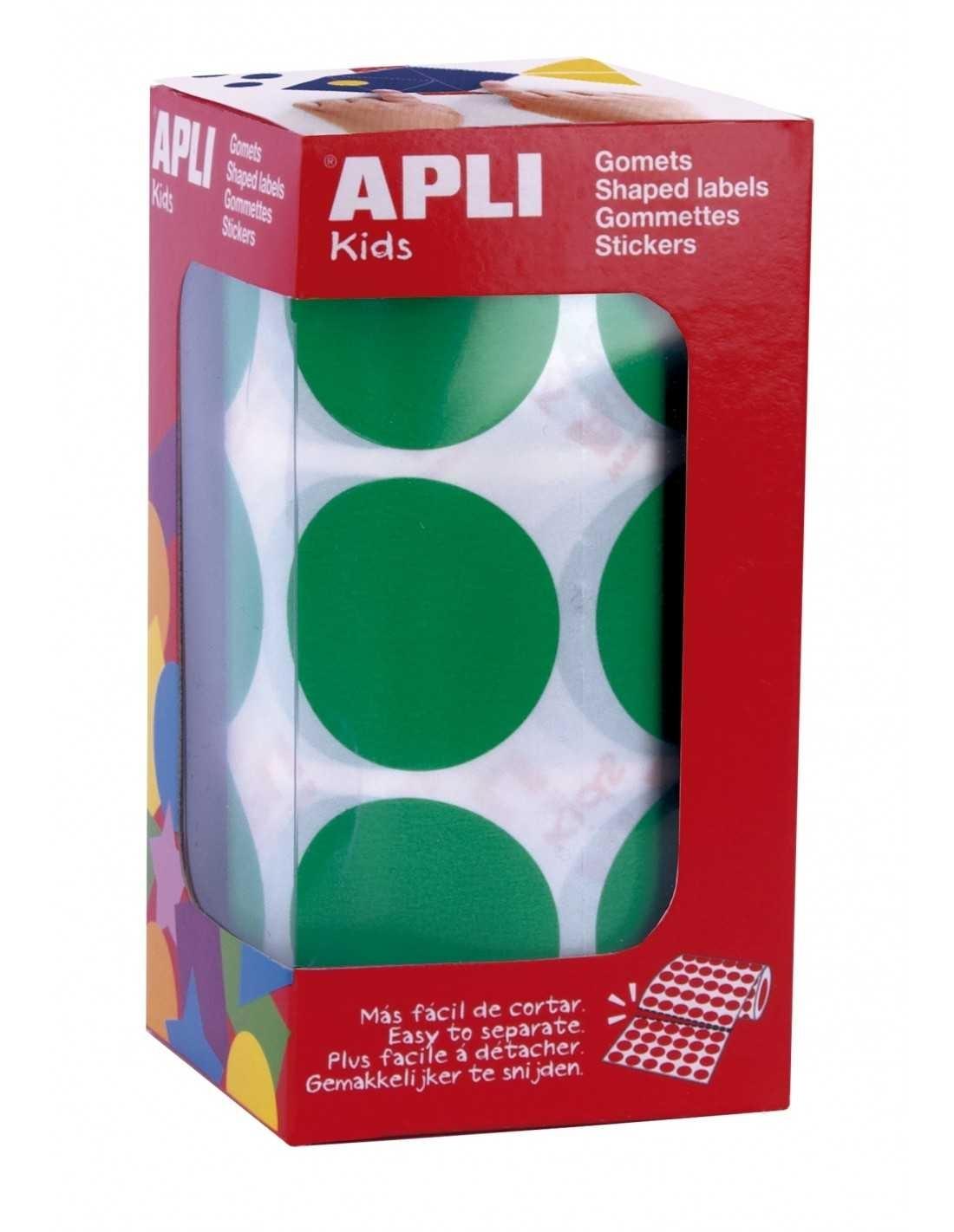 Apli Rollo Gomets Redondos 33 mm Verde