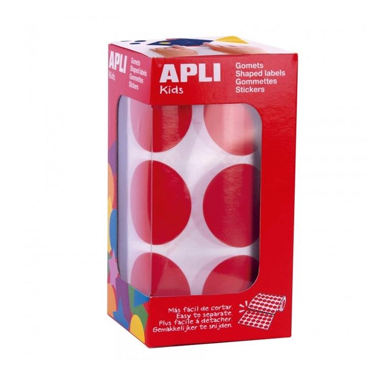 Apli Rollo Gomets Redondos 33 mm Rojo