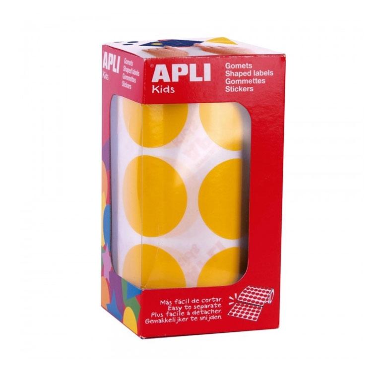Apli Rollo Gomets Redondos 33 mm Amarillo