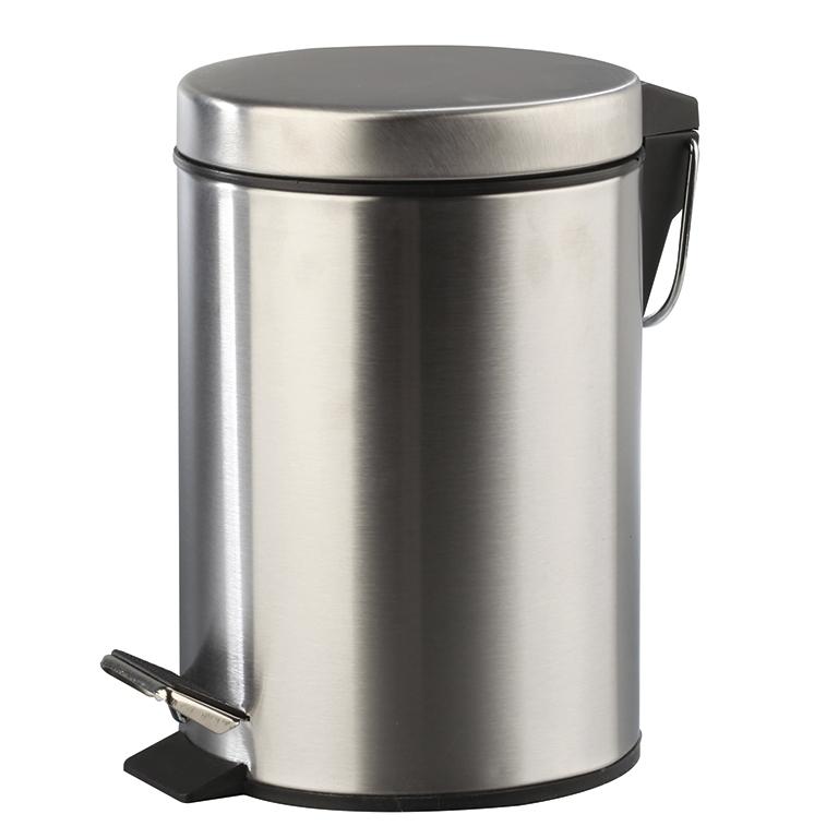 Dahi Papelera Pedal Y Tapa Inox. 3 Litros
