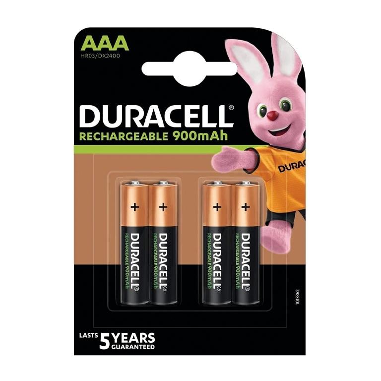 Duracell Rechargeable AAA Pilas Recargables 1.2V 900mAh HR03/DX2400 (4 Uds.)