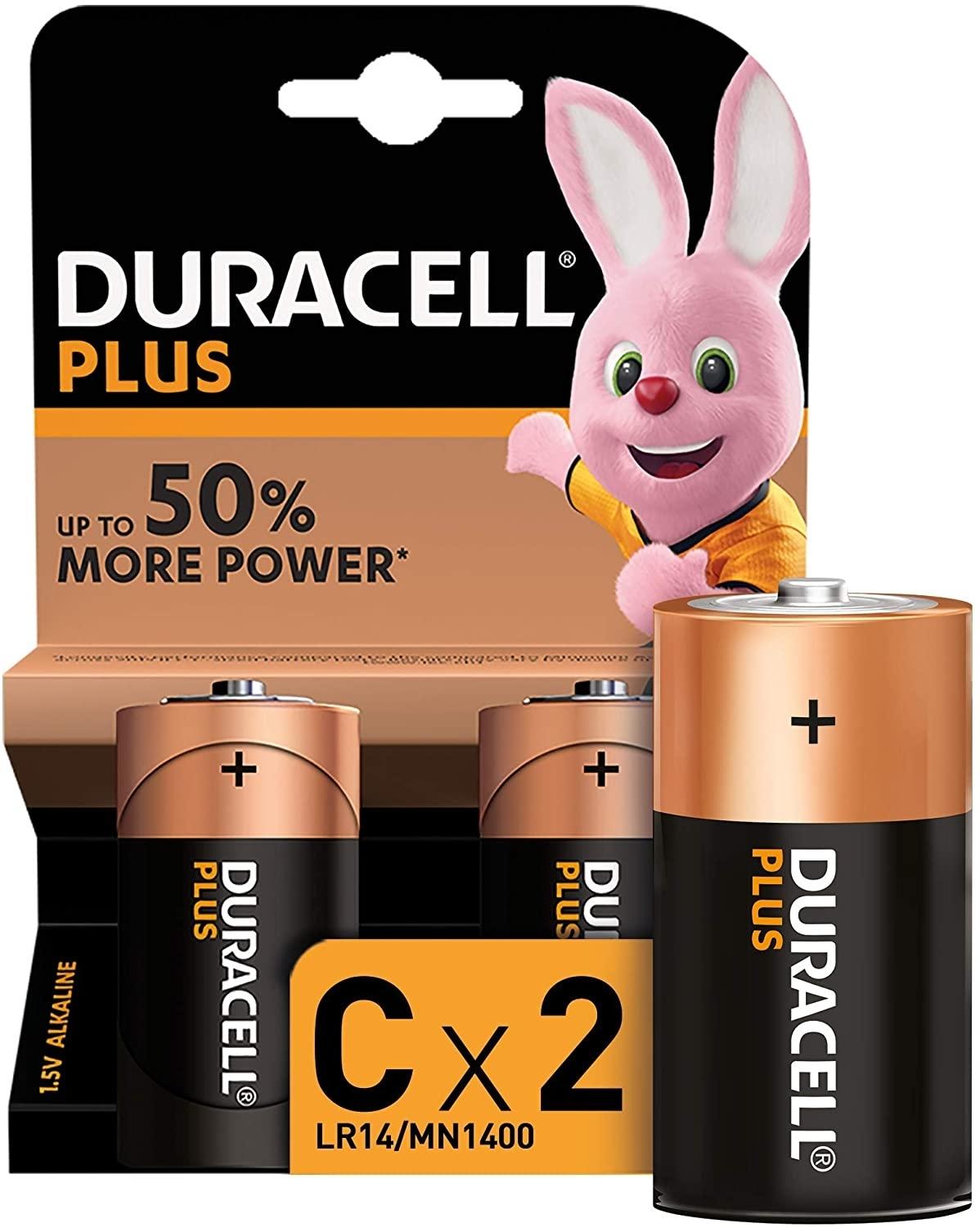 Duracell Plus C Pilas Alcalinas 1.5V LR14/MN1400 (2 Uds.)