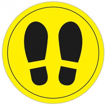 Círculo  de señalización para suelo PVC amarillo y negro 30 cm