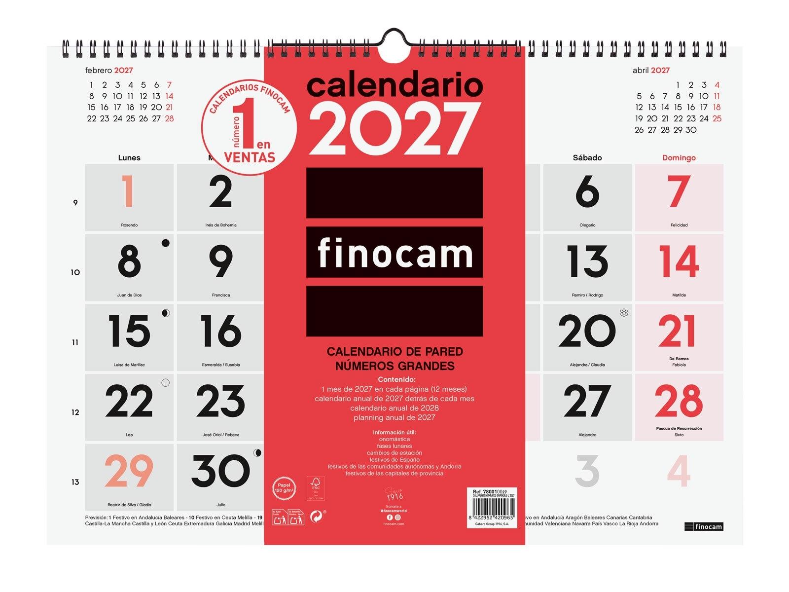 Finocam Calendario Pared N.Grandes L 2027+