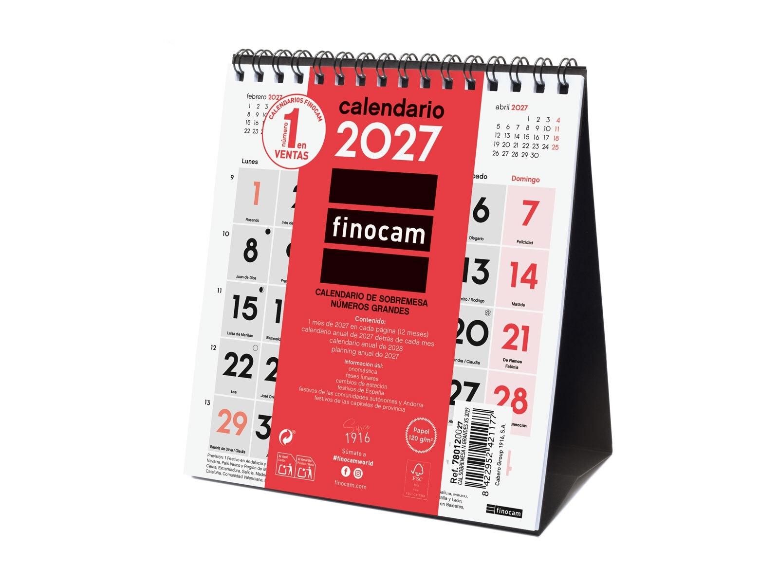 Finocam Calendario Sobremesa N.Grandes Xs 2027+
