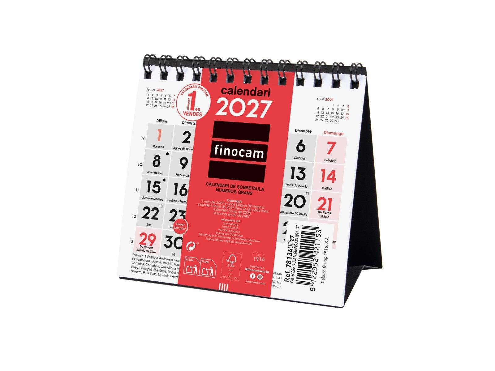 Finocam Calendario Sobret.N.Grans Xxs 2027 Cat+