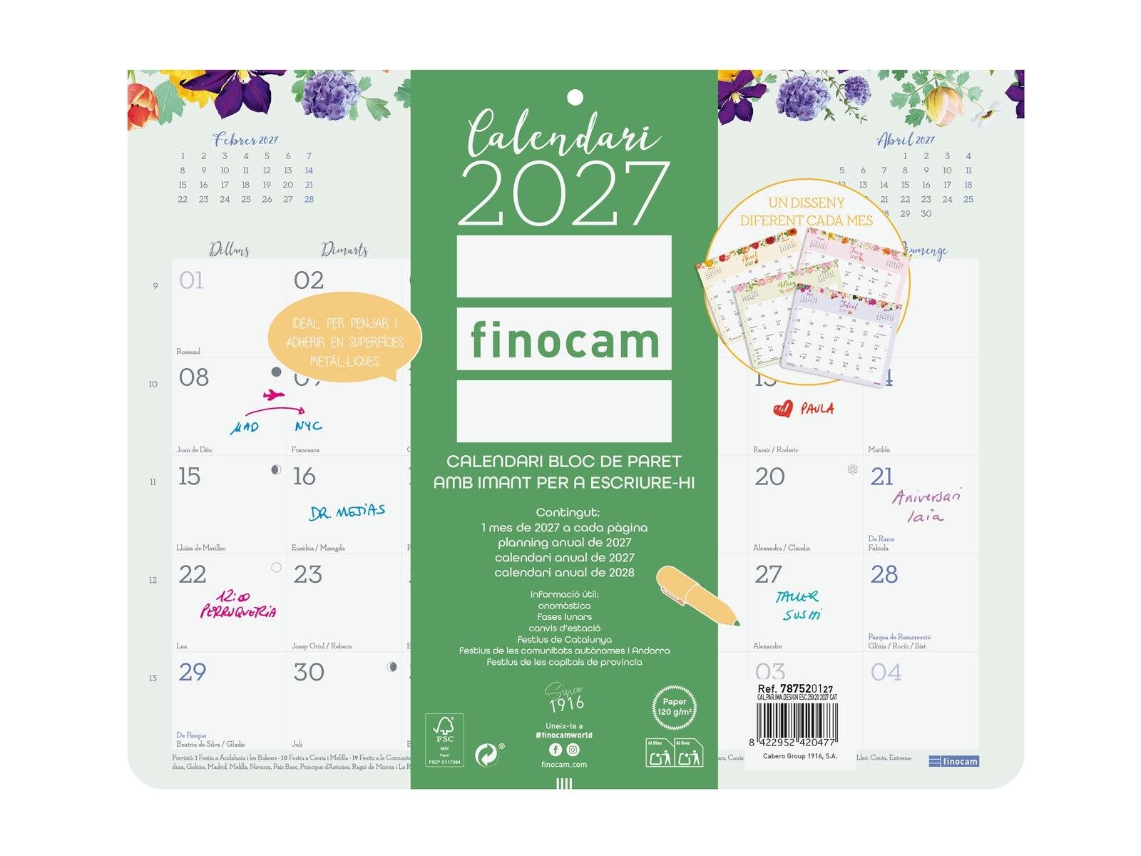 Finocam Calendario Par.Im.Design Es.25X20 2027Cat+