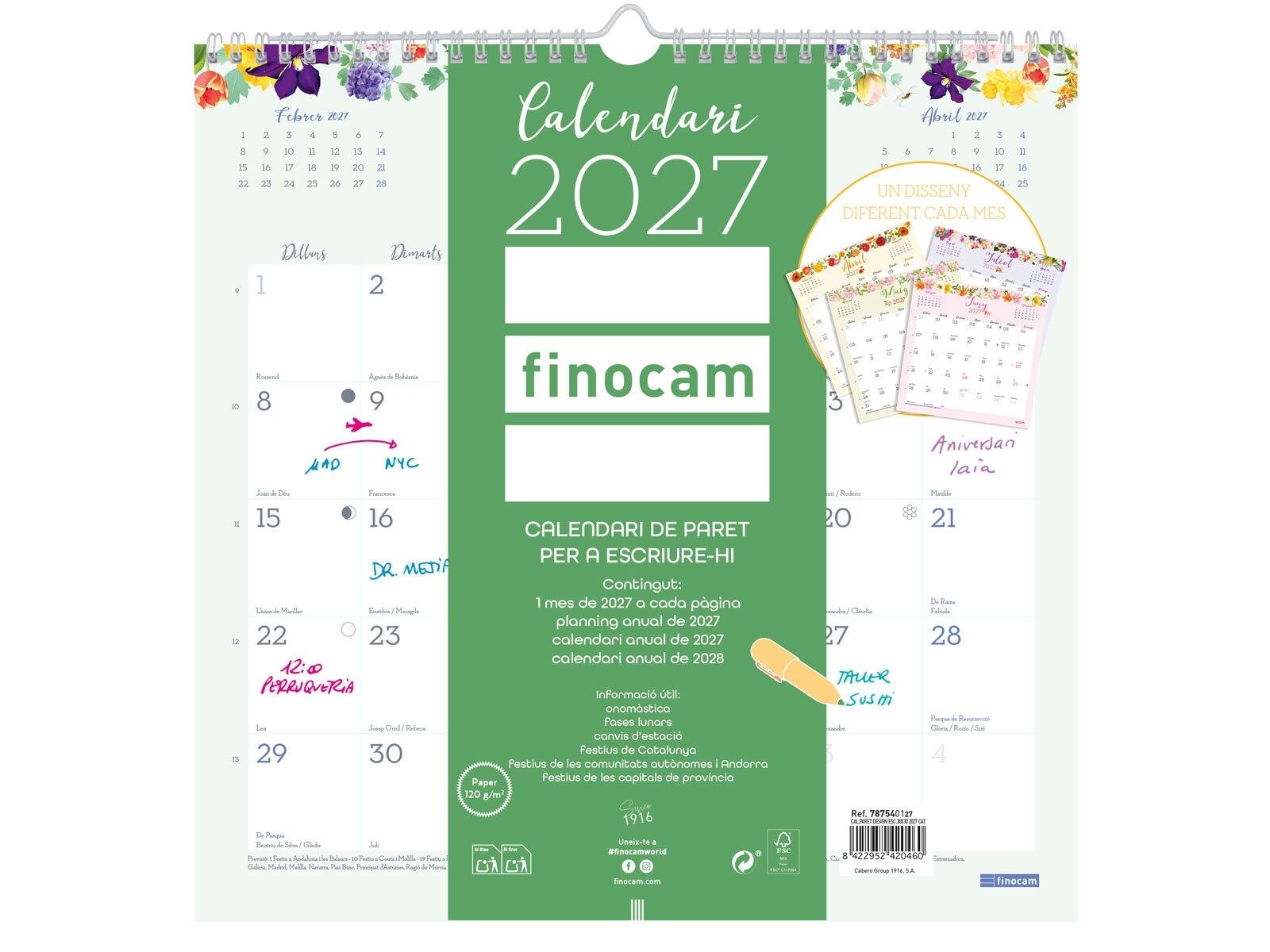 Finocam Calendario Paret Design Esc.30X30 2027Cat+