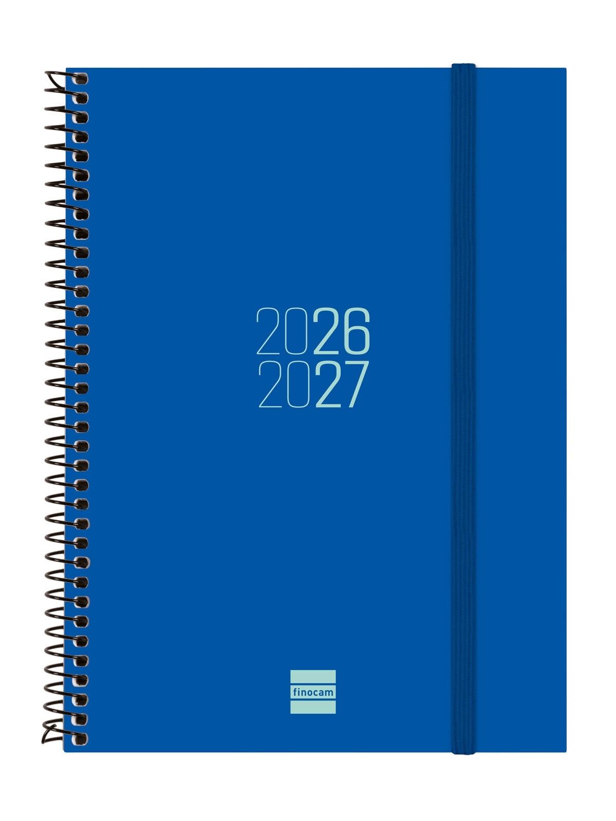 Finocam Agenda Escolar Espiral E10 Semana Vista Horizontal 26-27 Azul Catalán
