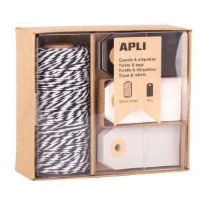 Apli Gift Box: Cuerda Negra Etiquetas Elegance