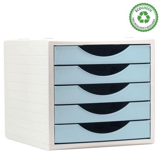 Archivo 2000 Ecogreen Archivotec Módulo 5 Cajones Pastel Sostenible Azul