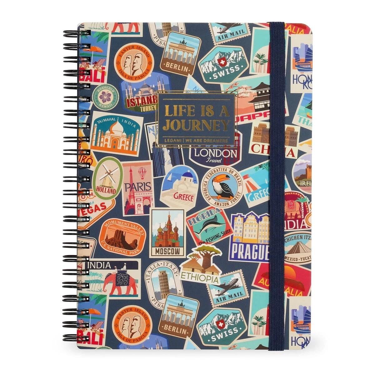 Legami Libreta Espiral A4 Rayado Portada Rígida Travel