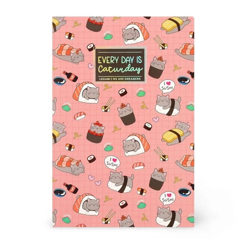 Legami Libreta Grapada A5 Liso Portada Rígida Sushi Cat