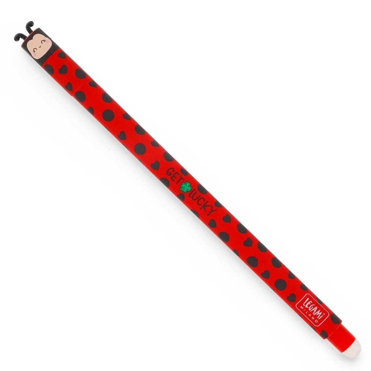 Legami Bolígrafo Gel Borrable 0,7mm Rojo Ladybug