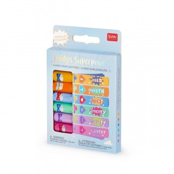 Legami Set 6 Mini Subrayadores Teddy's Superpower