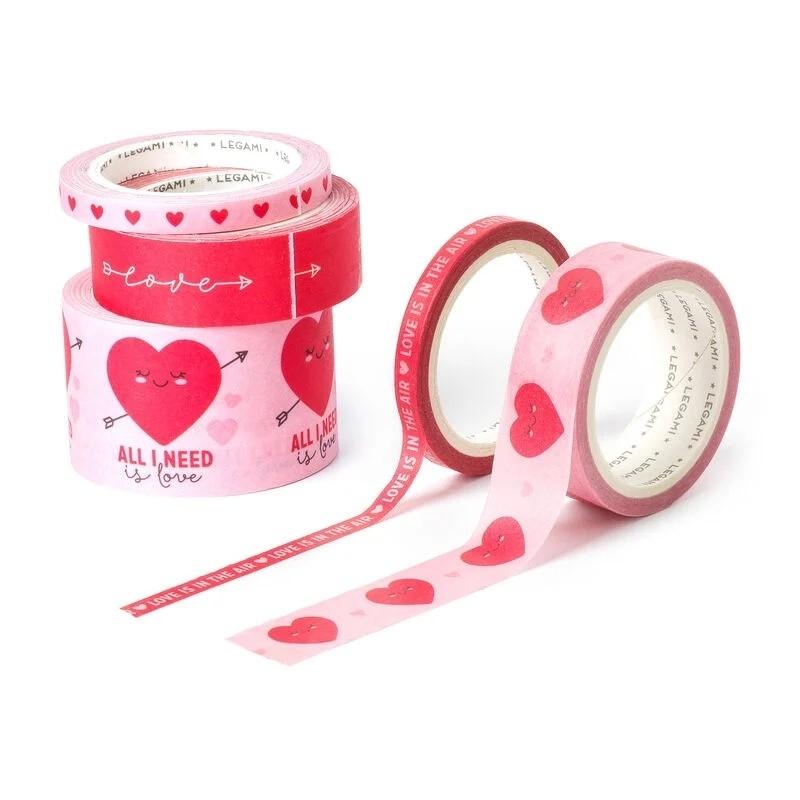 Legami Set 5 Cintas Decorativas Adhesivas Papel Heart