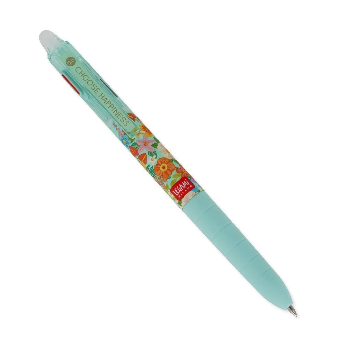 Legami Bolígrafo Borrable 3 Colores Flowers