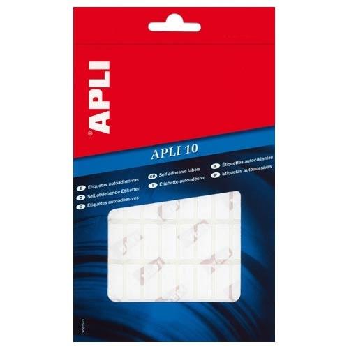 Apli 10 Etiquetas Adhesivas Permanentes 20x75mm Blanco (10 hojas)
