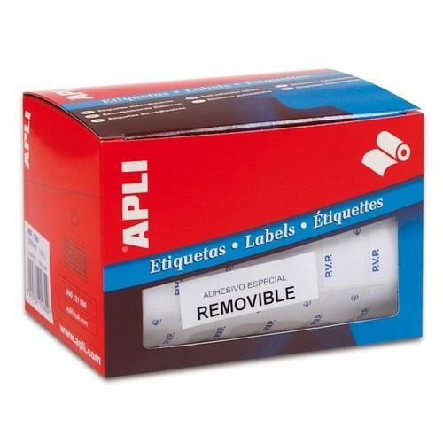 Apli Rollo Etiquetas Adhesivas Removibles 16x22mm PVP Naranja Fluorescente