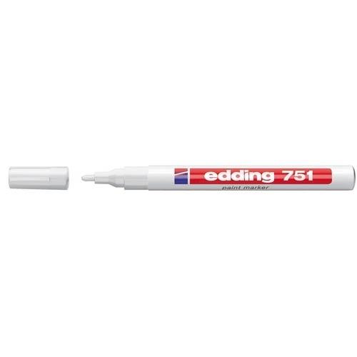 Edding 751 Marcador Tinta Opaca Permanente Punta Redonda 1-2 mm Blanco