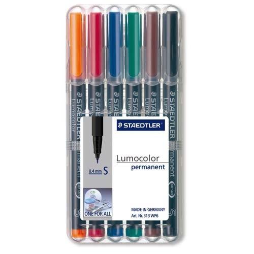 Staedtler Lumocolor S Estuche 6 Rotuladores Permanentes Punta Redonda 0,4 mm Colores Surtidos