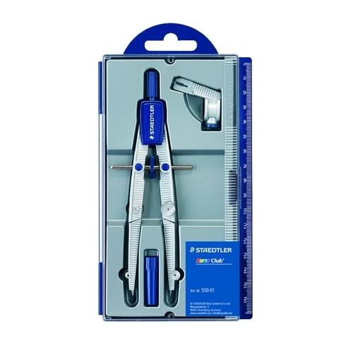 Staedtler Noris Club 550 01 Compás Metal, Adaptador, Caja Minas