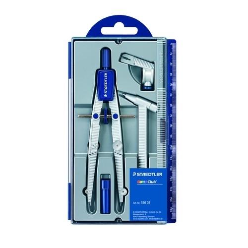 Staedtler Noris Club 550 02 Compás Metal, Alargador, Adaptador, Caja Minas