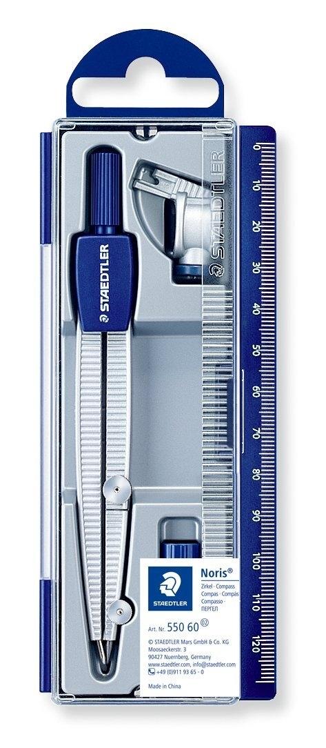 Staedtler Noris Club 550 60 Compás Metal, Adaptador, Caja Minas