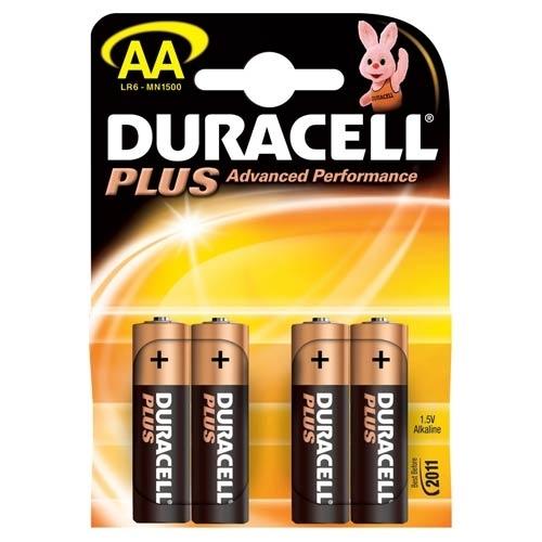 Duracell Plus AA Pilas Alcalinas 1.5V LR6/MN1500 (4 Uds.)