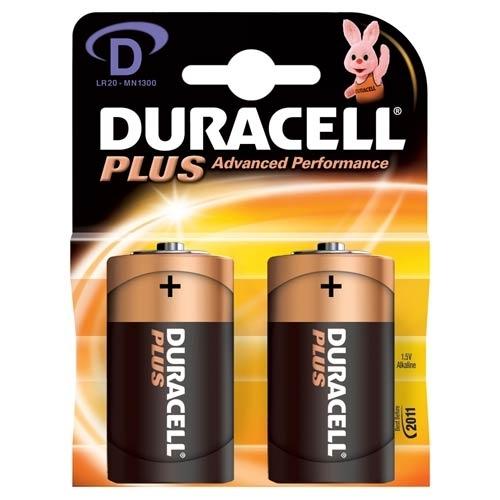 Duracell Plus D Pilas Alcalinas 1.5V LR20/MN1300 (2 Uds.)