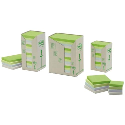3M Post-it Notas Adhesivas Recicladas Pastel 76 x 127 mm 16 blocs