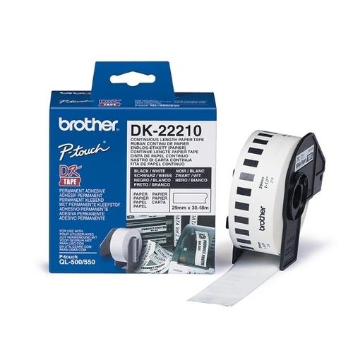 Brother DK-22210 Cinta Continua Papel Térmico Blanco 29 mm x 30,48 m