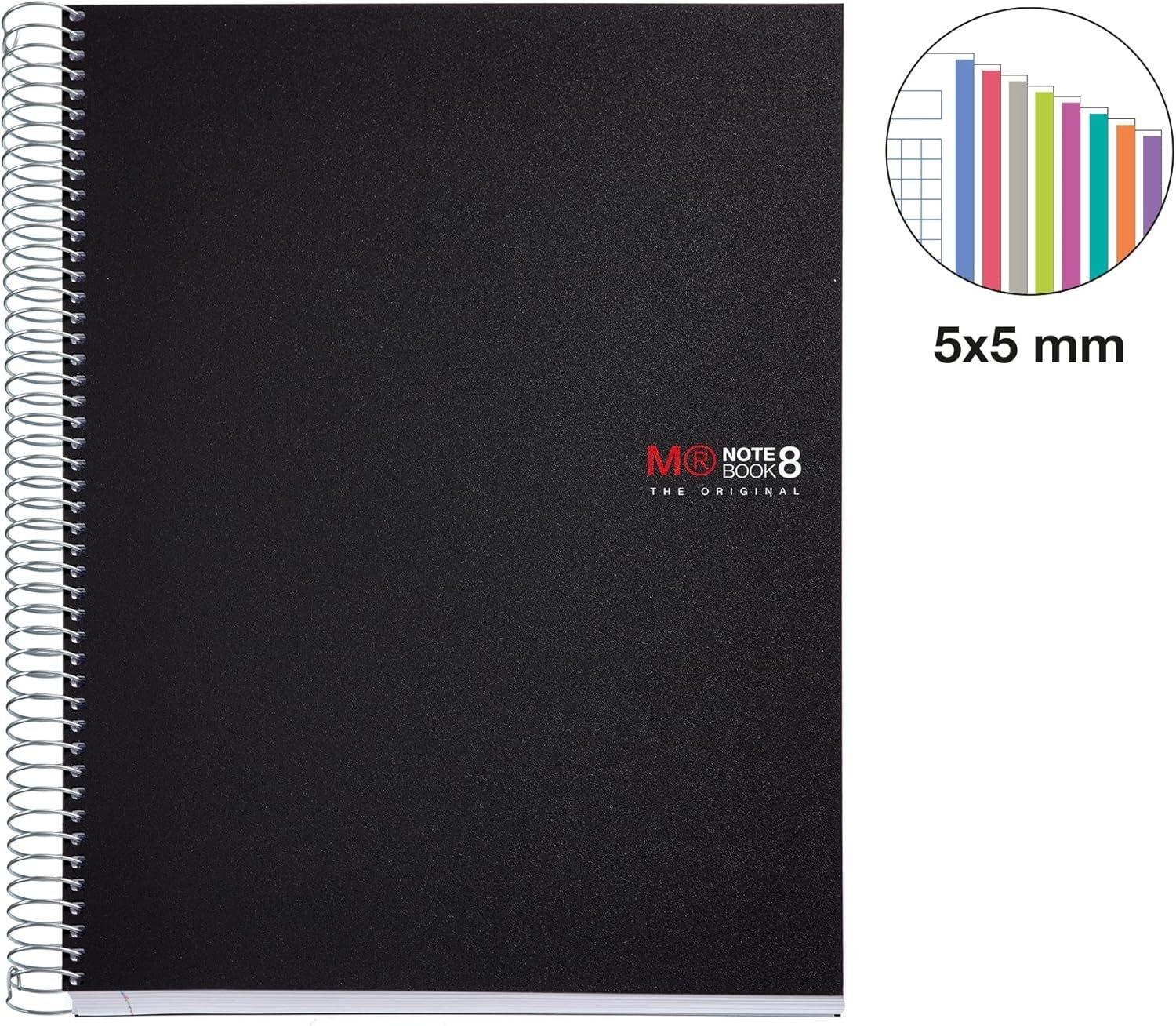 Miquelrius Libreta Espiral A5 Cuadrícula 5mm Tapa Polipropileno 200 Hojas 70g