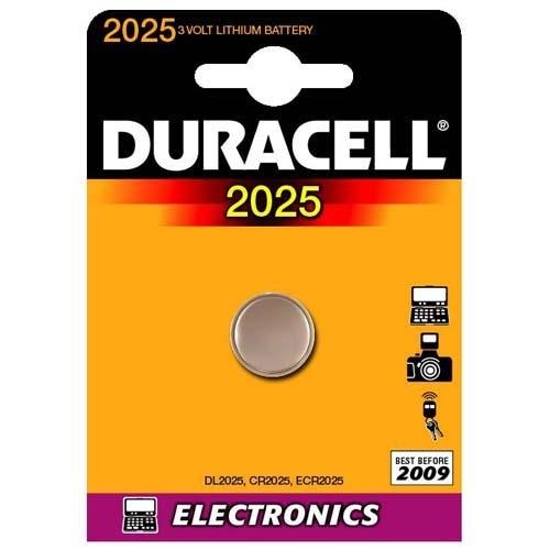 Duracell CR2025 Pilas Alcalinas Boton 3V DL2025/CR2025 (2 Uds.)