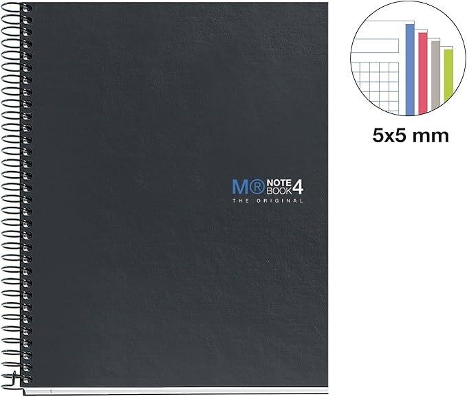 Miquelrius Libreta Espiral A4 Cuadrícula 5mm Tapa Cartón 160 Hojas 70g