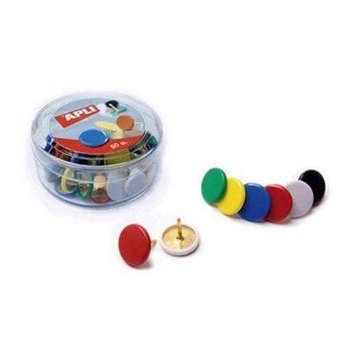 Apli Chinchetas Plastificadas Colores Surtidos 10 mm (50 uds.)