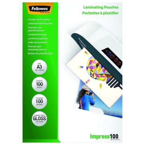 Fellowes Funda Plastificar A3 100 Micras Brillo A3 Pack 100