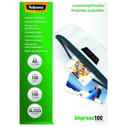 Fellowes Funda Plastificar A5 100 Micras Brillo A5 Pack 100