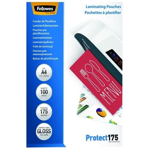 Fellowes Funda Plastificar A4 175 Micras Brillo A4 Pack 100