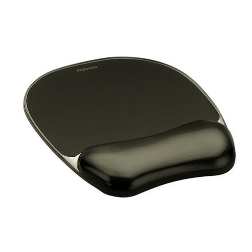 Fellowes Gel Crystal Alfombrilla Reposamuñecas Gel Negro