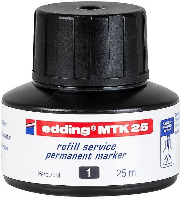 Edding MTK25 Tinta Recarga Marcador Permanente 25 ml Negro