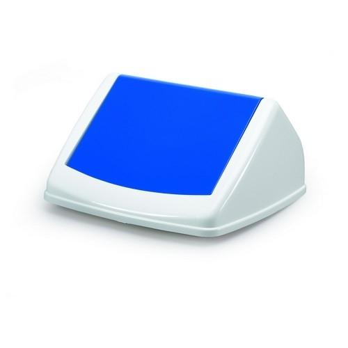 Durable Durabin Tapa Flip Square 40 L Blanca/Azul