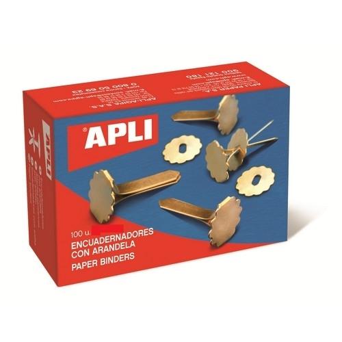 Apli Encuadernadores Metálicos Sin Arandela 25 mm (100 uds.)