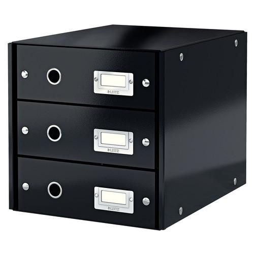 Leitz Click & Store Módulo Montable 3 Cajones Negro