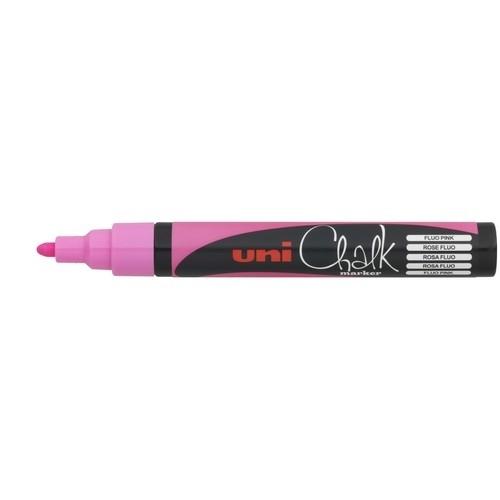 Uni-Ball Uni Chalk PWE-5M Marcador Tiza Líquida Punta Cónica 1,8-2,5 mm Rosa Fluor