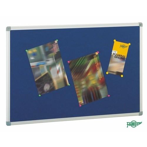 Faibo Tablero De Corcho Ligero Tapizado Azul 90X120 Cm.